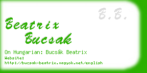 beatrix bucsak business card
