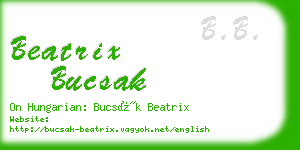 beatrix bucsak business card